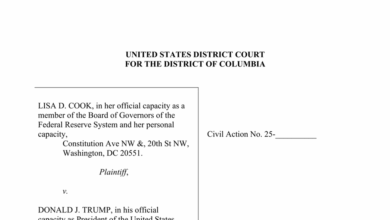 Read Lisa Cook’s Lawsuit – The New York Times