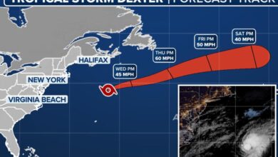 Tropical Storm Dexter weakens off East Coast but could restrengthen as it pulls away from US
