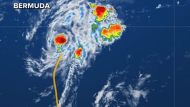 Tropical Storm Fernand forms in the Atlantic, southeast of Bermuda