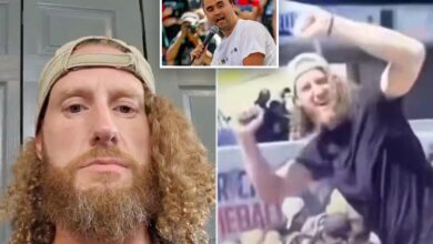 Mystery bearded man who appeared to cheer shooting of Charlie Kirk claims he chanted ‘USA’ to create ‘distraction’