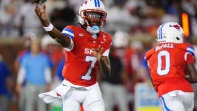 No. 16 SMU returns two interceptions for TDs in season-opening 42-13 win over East Texas A&M