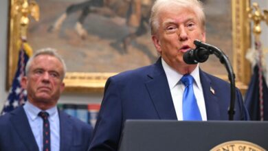 Trump questions vaccine safety, urges changes to timing