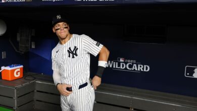 Aaron Judge gives sneak peek at offseason vibes with furry friends and drinks after Yankees’ playoff heartbreak