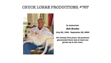 Chuck Lorre Pays Tribute to Bob Broder; Memorial Set
