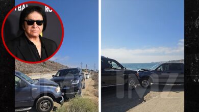 Gene Simmons Car Crash Aftermath Video Shows SUV Smashed Into Truck in Malibu