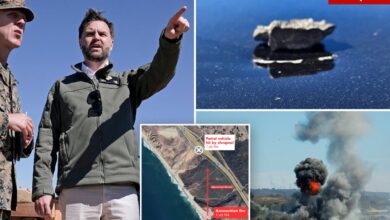 Patrol car hit by shrapnel during Marine Corps live-fire demo at celebration attended by JD Vance