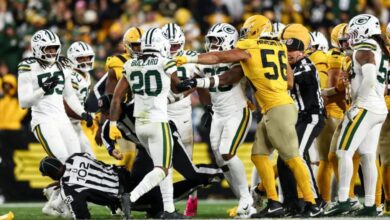 Refs go down during wild skirmish between Packers and Steelers