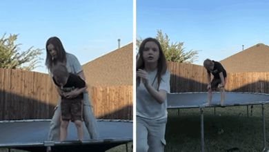Sister Saves Life of Brother From Choking on Trampoline, Video Shows