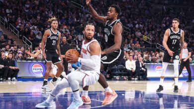 Day’Ron Sharpe exits Nets’ rivalry loss with hamstring tightness