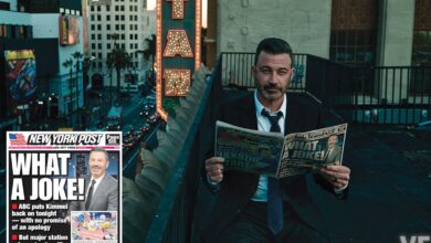 Jimmy Kimmel reads New York Post cover story about himself for Vanity Fair photoshoot