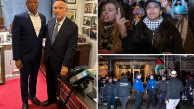 Mayor Eric Adams visits NYC synagogue targeted by hateful protesters