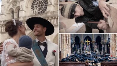 Notre-Dame Cathedral hosts first wedding in 30 years — for carpenter who helped rebuild it