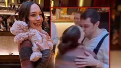 Pete Davidson and Elsie Hewitt Share Passionate Kiss at Baby Shower