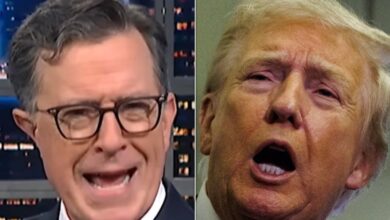 Stephen Colbert Showers Trump With An Awkward Golden Reminder