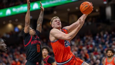 Dallin Hall, Jacari White lead No. 23 Virginia to 80-72 win over former ACC rival Maryland