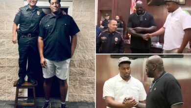 NBA icon Shaquille O’Neal assists police recruit Jordan Wilmore who failed exam by one point in dream to become tallest cop in Texas