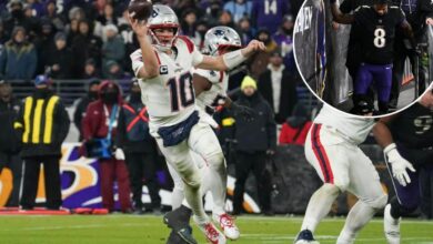 Patriots use rally to top Ravens after Lamar Jackson’s injury exit