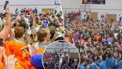 Taylor University fans storm basketball court as part of iconic ‘Silent Night’ Christmas tradition
