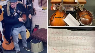 Tipsy thief steals 2 mandolins from NJ music store, returns them days later with note saying ‘I been drunk’