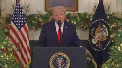 Trump hits Biden and old grievances, touts ‘our country is back’ in address