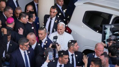 Pope prays at site of 2020 port explosion, consoles relatives of victims