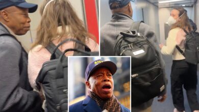 Eric Adams tells heckler ‘go f–k yourself’ as ex-NYC mayor gets booed at airport: ‘You’re gonna see the Brooklyn in me’