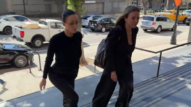 Bianca Censori Arrives at Court for Kanye West’s Case Fully Covered Up, on Video