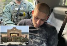 Ex-con accused of killing 2 people outside Players Championship pictured in back of police cruiser after arrest