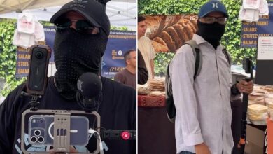 ‘It’s sick’ — footage shows masked thugs prowling through posh LA farmers market