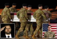 JD Vance attends dignified transfer for soldier Benjamin N. Pennington, the 7th US service member to die in Iran war
