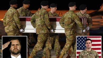 JD Vance attends dignified transfer for soldier Benjamin N. Pennington, the 7th US service member to die in Iran war