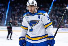 Thomas’ 2nd goal of the game leads Blues to a 3-2 overtime win over Sharks