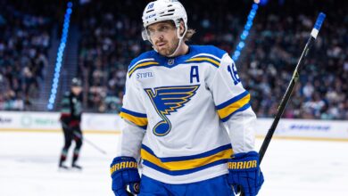 Thomas’ 2nd goal of the game leads Blues to a 3-2 overtime win over Sharks