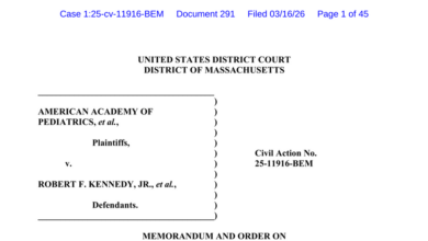 U.S. Court Rules Against RFK Jr.’s Vaccine Policies