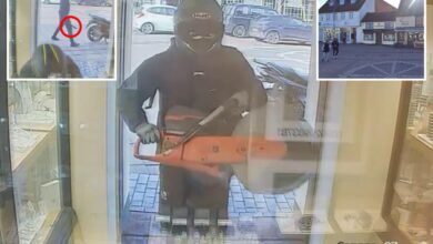 Wild video shows crook using a chainsaw to rob jewelry store