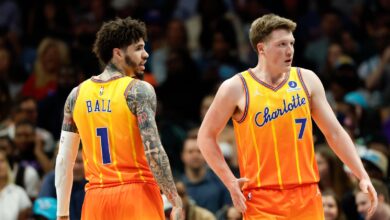 Knueppel and Ball finished 1-2 in the NBA in 3s. Now they hope to get Hornets to the playoffs