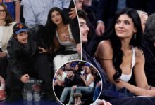 Kylie Jenner, boyfriend Timothee Chalamet at Knicks-Hawks Game 5