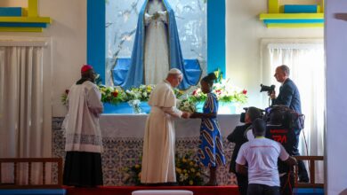 Pope prays at Catholic shrine in Angola that was a center of African slave trade