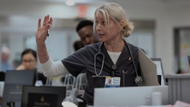 ‘The Pitt’ Star Katherine LaNasa on Dana and Robby’s Fight, His Sabbatical