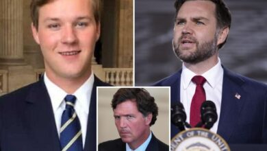Tucker Carlson’s son exits JD Vance’s press team amid escalating feud between dad, Trump