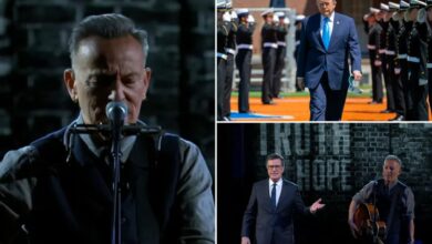 Bruce Springsteen jabs Trump, Paramount on Stephen Colbert’s second-to-last ‘Late Show’