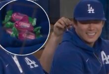 Dodgers Will Smith packs Yoshinobu Yamamoto’s hoodie with bubble gum in win