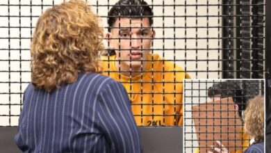 Illegal migrant freed by Biden and accused of killing innocent dad cowers in court