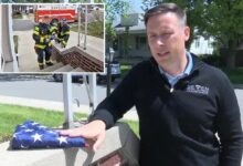 Indiana firefighter duo return lost American flag to stranger’s home