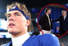 Jaxson Dart Speaks With Teammates After Trump Introduction Drama