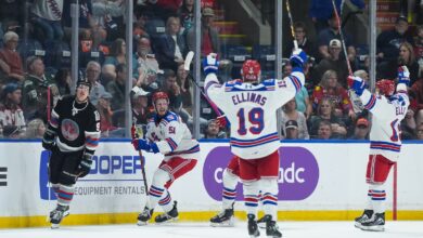 Kitchener Rangers rout the host Kelowna Rockets 5-0 in the Memorial Cup opener
