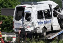 Train collides with a minibus of children in Belgium and 4 people are dead