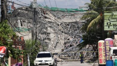 Building under construction in the Philippines collapses, possibly trapping dozens