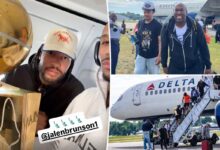 Air traffic controllers fanboy over Knicks’ Finals win as champions enjoy scenic flight home: ‘Plane’s rocking’