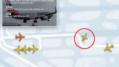 American Airlines plane forced to abort takeoff after another jet veers onto same runway at Miami airport